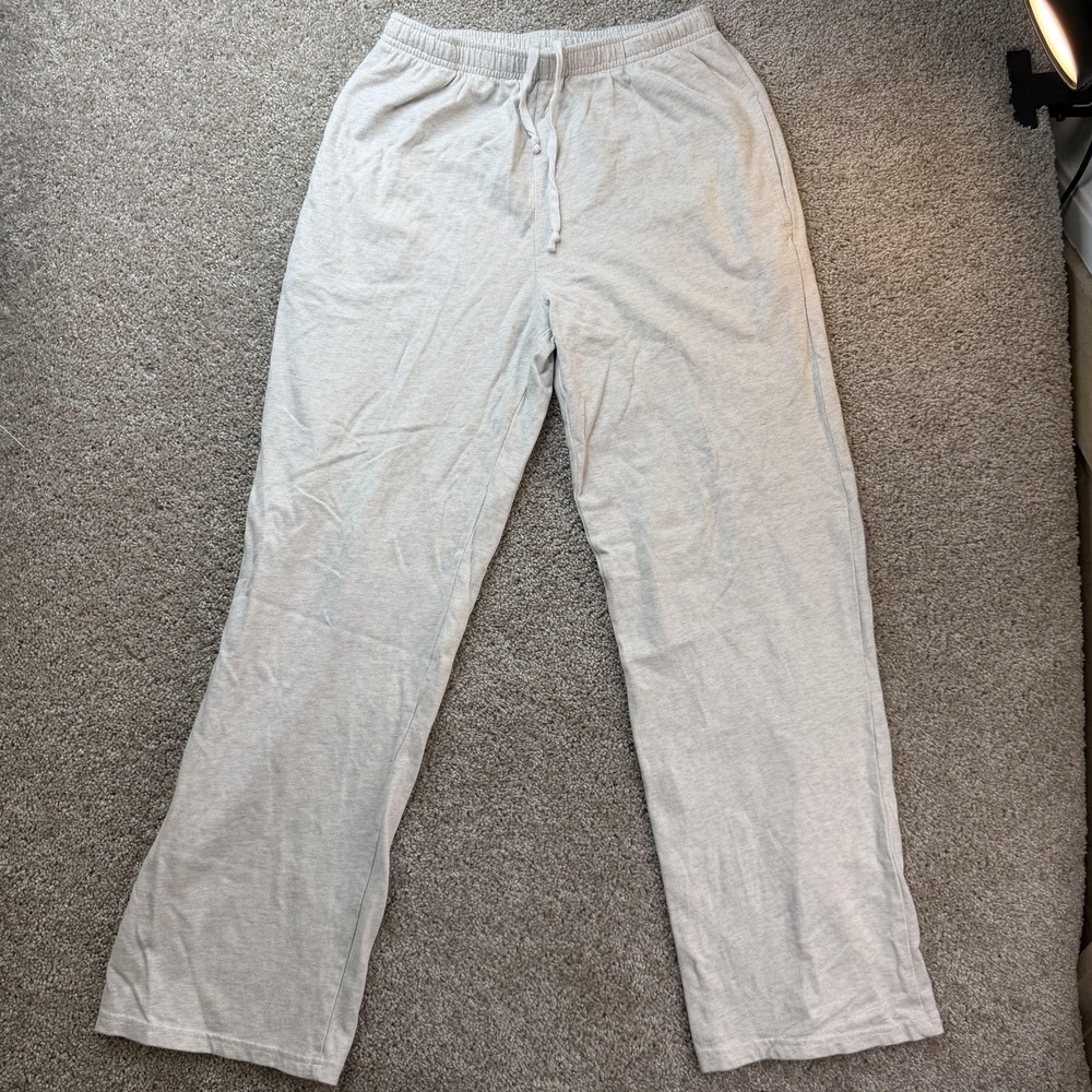 J Galt Lounge Pants Juniors M Gray Cotton Jersey Sleep Lounge Drawstring